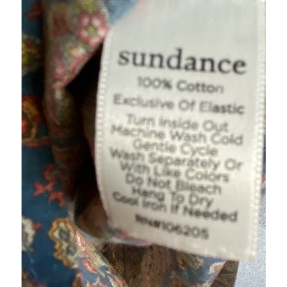 Sundance Ruffled Blouse Women’s V Neck 3/4 Length Sleeves Smocked Cuff Large - Picture 5 of 9